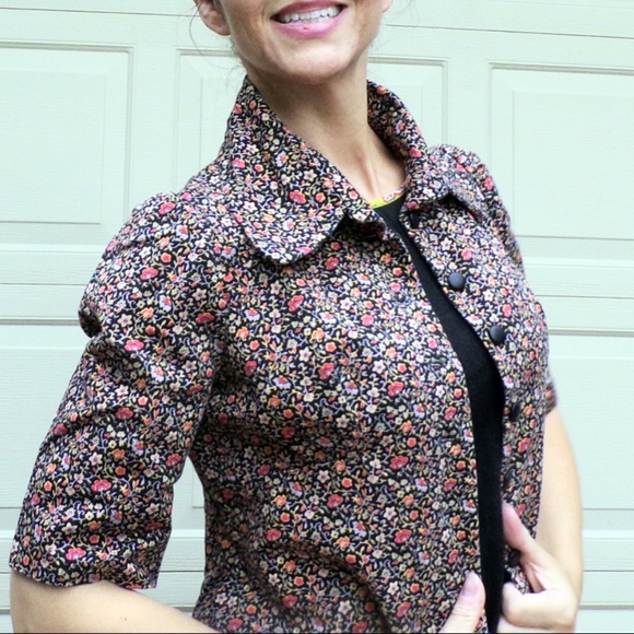 1970's does 1930's CALICO FLORAL JACKET xs s - Picture 5 of 9
